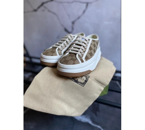 Кросівки жіночі Gucci Original GG Canvas Sneakers кавові