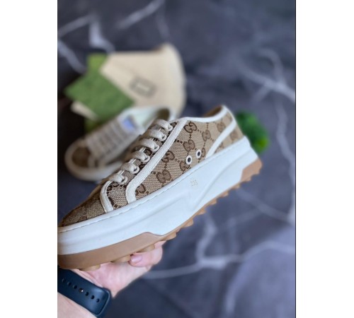 Кросівки жіночі Gucci Original GG Canvas Sneakers кавові