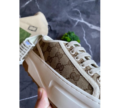 Кросівки жіночі Gucci Original GG Canvas Sneakers кавові