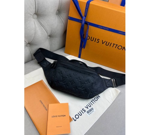 Поясна чорна сумка Louis Vuitton Rush Bumbag G65 c834