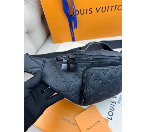 Поясна чорна сумка Louis Vuitton Rush Bumbag G65 c834