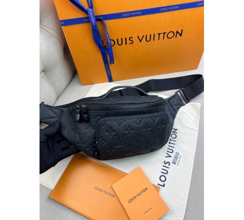 Поясна чорна сумка Louis Vuitton Rush Bumbag G65 c834