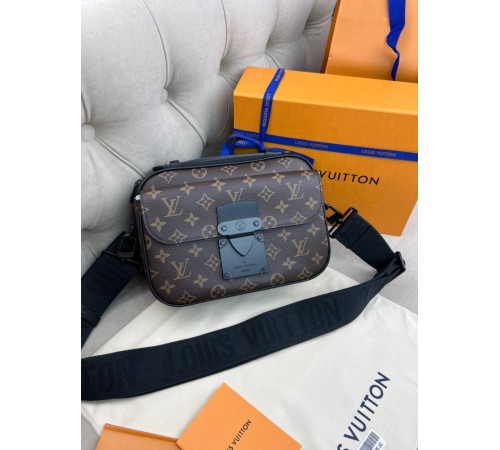 Сумка-месенджер коричнева Louis Vuitton S-Lock Monogram Macassar c835