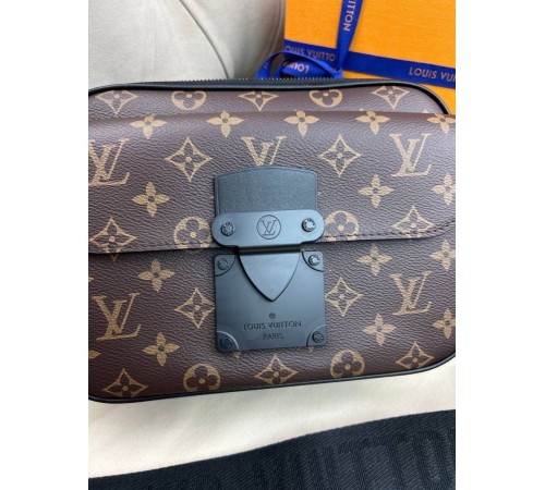 Сумка-месенджер коричнева Louis Vuitton S-Lock Monogram Macassar c835