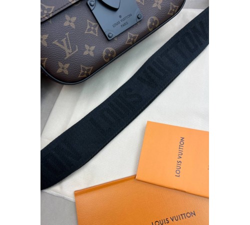 Сумка-месенджер коричнева Louis Vuitton S-Lock Monogram Macassar c835