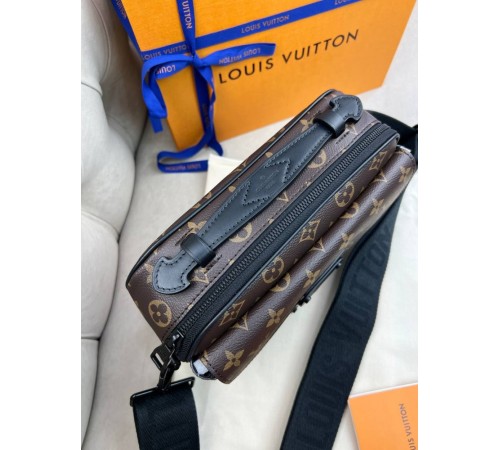 Сумка-месенджер коричнева Louis Vuitton S-Lock Monogram Macassar c835