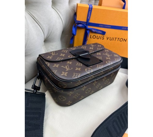 Сумка-месенджер коричнева Louis Vuitton S-Lock Monogram Macassar c835