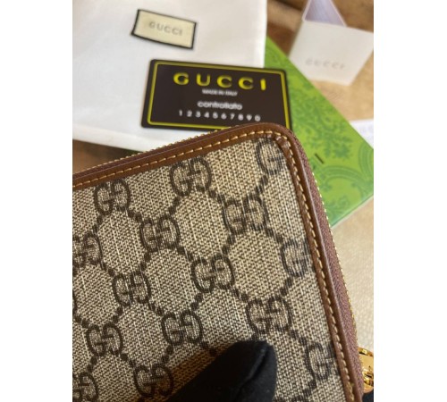 Вертикальний гаманець Gucci Aria Brown