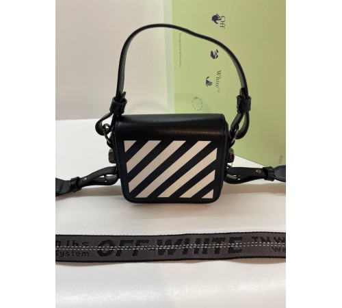 Жіноча сумка Off White Diag flap bag, чорна