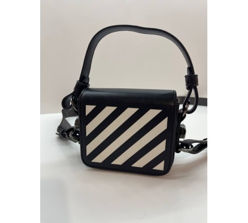 Жіноча сумка Off White Diag flap bag, чорна