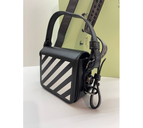 Жіноча сумка Off White Diag flap bag, чорна