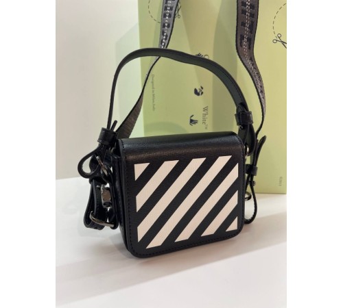 Жіноча сумка Off White Diag flap bag, чорна