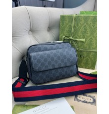 Крос-боді сірий Gucci GG Supreme Small c840