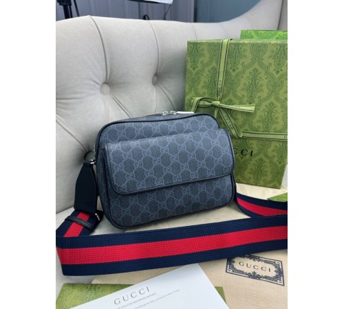 Крос-боді сірий Gucci GG Supreme Small c840