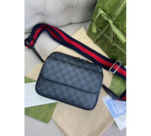 Крос-боді сірий Gucci GG Supreme Small c840