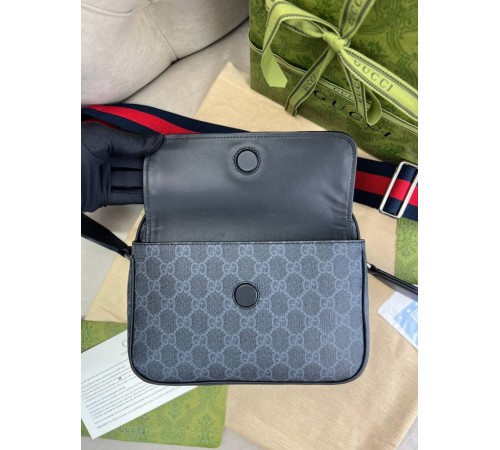 Крос-боді сірий Gucci GG Supreme Small c840