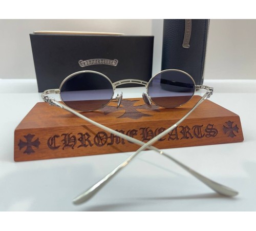 Окуляри Chrome Hearts Lux Retro в сріблястій оправі