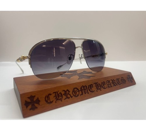 Окуляри Chrome Hearts Rehab в сріблястій оправі