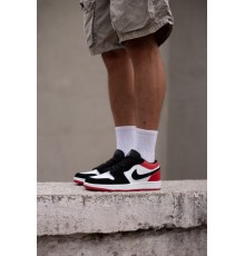 Чоловічі кросівки Nike Air Jordan 1 low white black/red