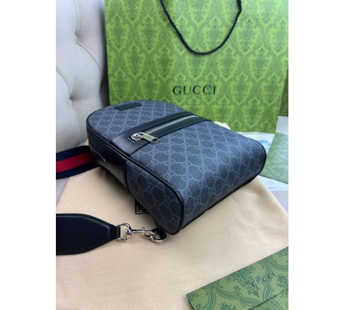 Нагрудна сiра сумка Gucci GG Gray c845