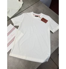 Трикотажна футболка бiла Loro Piana classic white f680