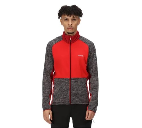 Кофта чоловіча флісова Regatta Coladane IV Fleece Dark Grey/Chilly Red (RMA515)