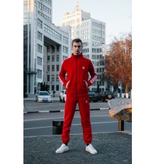 Тёплые штаны в стиле Adidas line красные