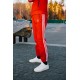 Тёплые штаны в стиле Adidas line красные