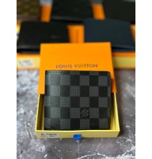 Чоловічий шкіряний гаманець Louis Vuitton Multiple Damier Graphite k029