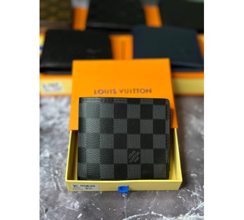 Чоловічий шкіряний гаманець Louis Vuitton Multiple Damier Graphite k029