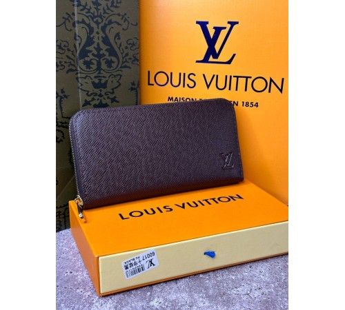 Чоловічий шкіряний гаманець Louis Vuitton Zippy Taiga Brown k035