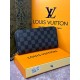 Чоловічий Шкіряний гаманець Louis Vuitton Zippy Damier Graphite k036