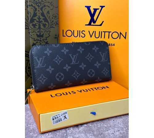 Чоловічий шкіряний гаманець Louis Vuitton Zippy Monogram Eclipse k037