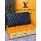 Чоловічий шкіряний гаманець Louis Vuitton Zippy Monogram Eclipse k037