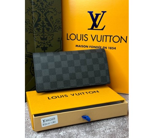 Чоловічий шкіряний гаманець Louis Vuitton Brazza Damier Graphite k041