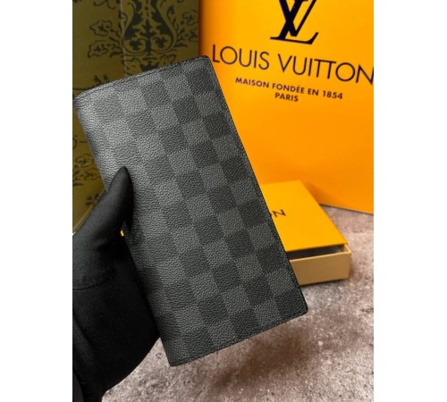 Чоловічий шкіряний гаманець Louis Vuitton Brazza Damier Graphite k041