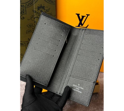 Чоловічий шкіряний гаманець Louis Vuitton Brazza Damier Graphite k041