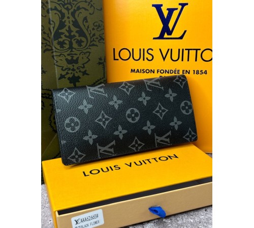 Чоловічий шкіряний гаманець Louis Vuitton Brazza Monogram Eclipse k041-1