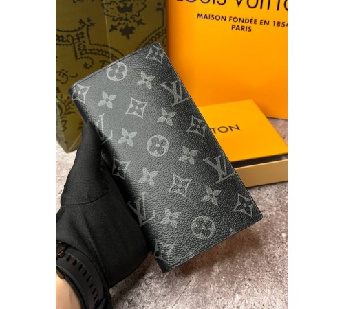 Чоловічий шкіряний гаманець Louis Vuitton Brazza Monogram Eclipse k041-1