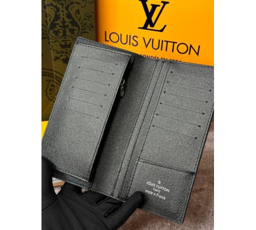 Чоловічий шкіряний гаманець Louis Vuitton Brazza Monogram Eclipse k041-1