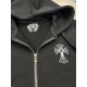 Кофта на блискавці чорная Chrome Hearts Black White Logo sg281