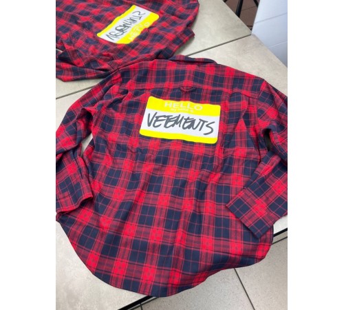 Сорочка Vetements червоно-чорна p043