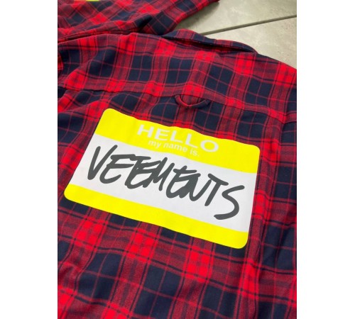 Сорочка Vetements червоно-чорна p043