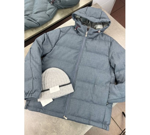 Пуховик сiрий Brunello Cucinelli Classic Gray v076