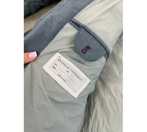 Пуховик сiрий Brunello Cucinelli Classic Gray v076