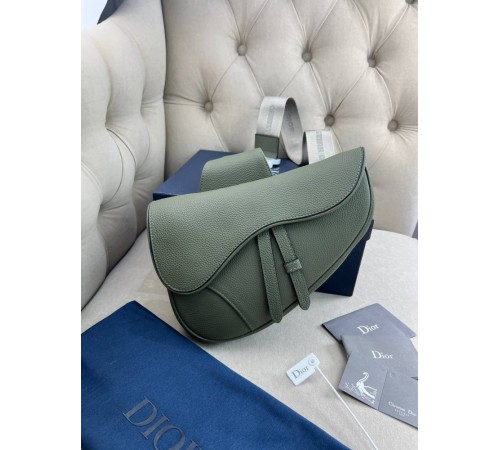 Сумка сідло Dior Saddle Grained Khaki хакi с855