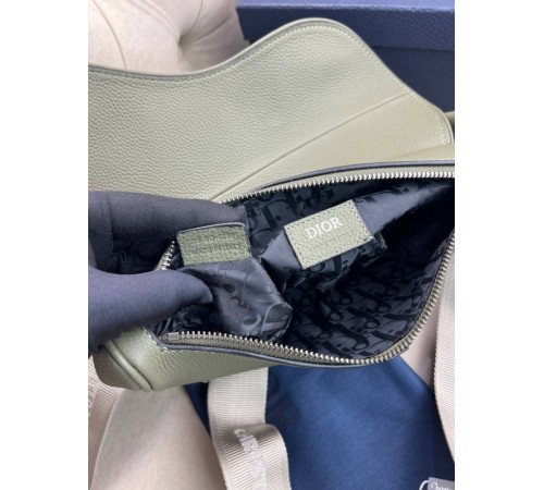 Сумка сідло Dior Saddle Grained Khaki хакi с855