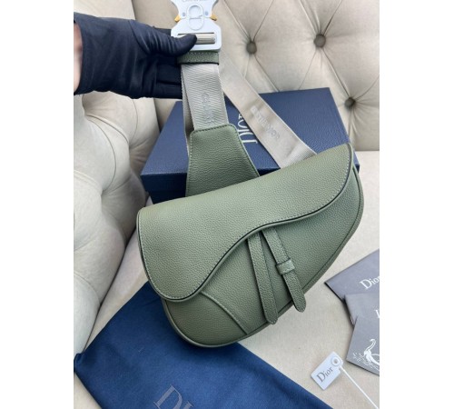 Сумка сідло Dior Saddle Grained Khaki хакi с855