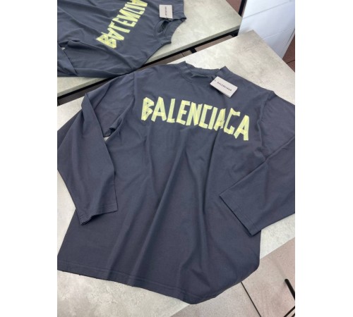 Лонгслів Balenciaga Tape Type сiрий sg297