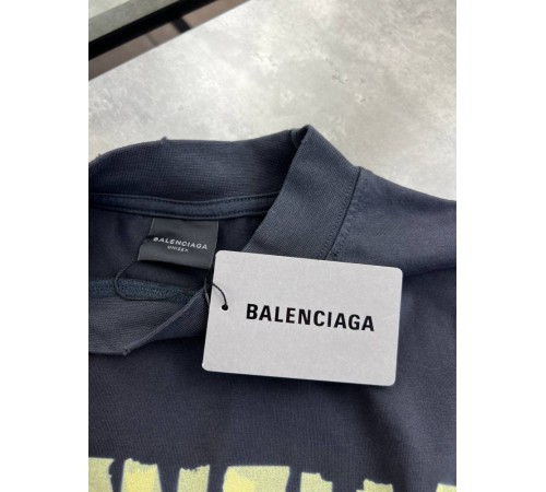 Лонгслів Balenciaga Tape Type сiрий sg297